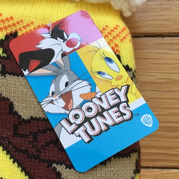 Warner Bros Looney Tunes Tasmanian Devil Sherpa Lined No Slip Cabin Socks - Picture 4 of 9